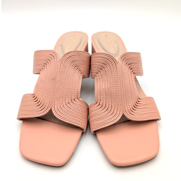 Bandolino Merily 3 Heeled Sandal Open Square Toe Women's Pink Size US6M EU37 - Picture 2 of 11